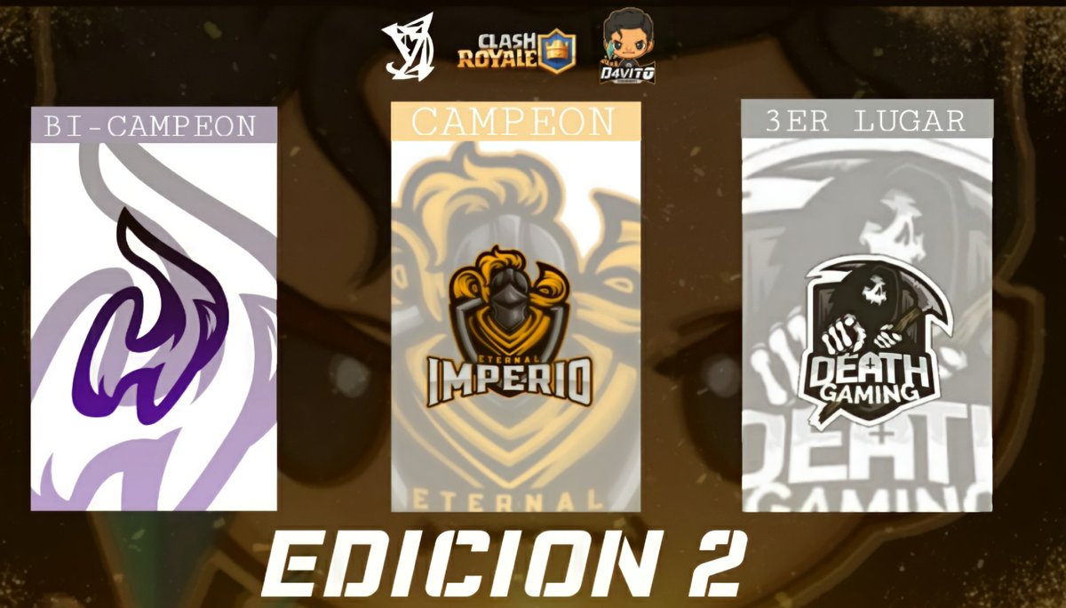 Nuevos equipos se suman a nuestro salón de la fama, y uno ya aparece 2 veces, felicidades 🤩

 🥇<a href="/ET_ImperioPA/">ETERNAL IMPERIO</a> 🇵🇦
 🥈@HuntersGG1 🇺🇲
 🥉<a href="/deathgaming_1/">Death Gaming</a> 🇲🇽

Gracias por participar en esta segunda edición, esperamos verlos en otras 🤘
