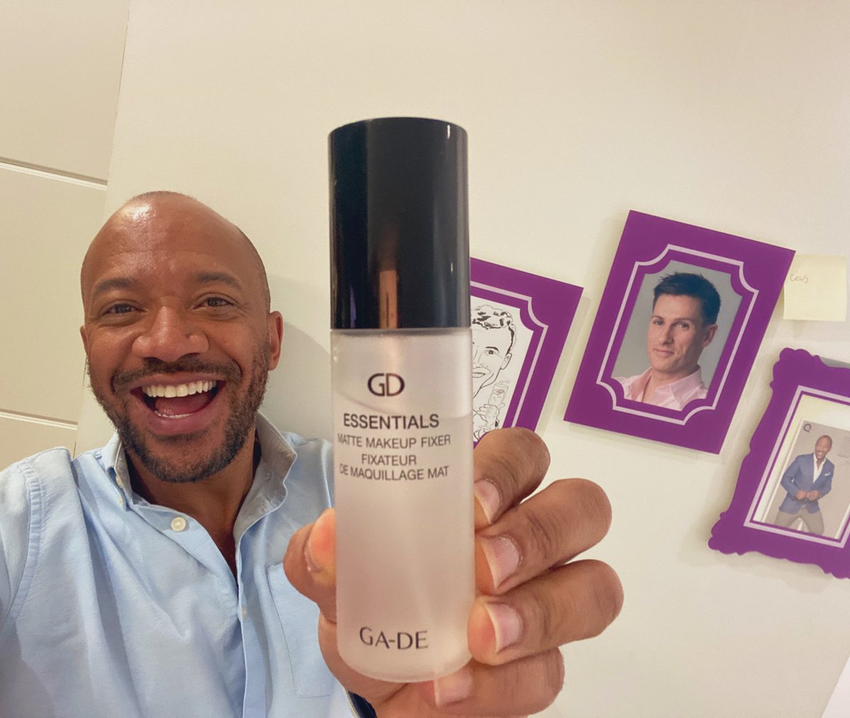 How funny, <a href="/alexkramer/">alex kramer 💙</a> <a href="/NikkiTMB/">NIKKI TAYLOR BEAUTY</a> just mentioned on <a href="/qvcuk/">QVC UK</a> that I might like Gade mattifying primer.... look, I already use the matte fixer spray 👍🏾