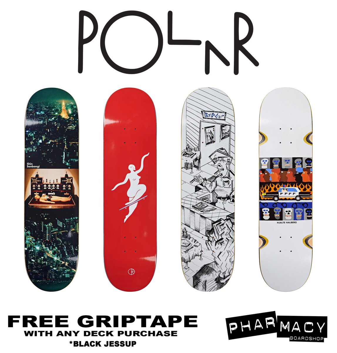 Free grip with any deck purchase! <a href="/polarskateco/">Polar Skate Co.</a>