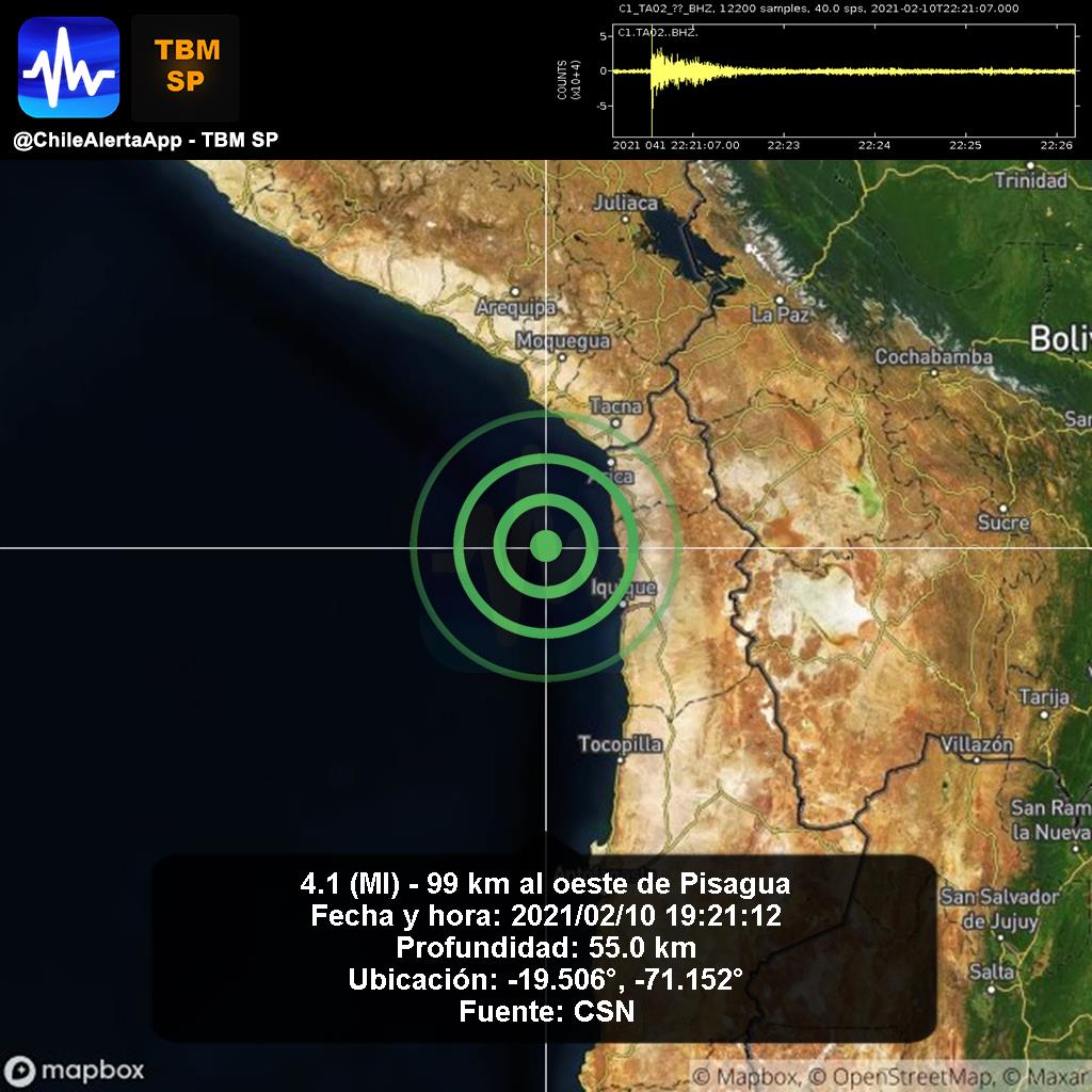 poehlerprensa's tweet photo. Chile- #Dismo magnitud 4.1 (Ml) - 99 km al oeste de Pisagua
Hora 19,21 https://t.co/E0DGROlfxU