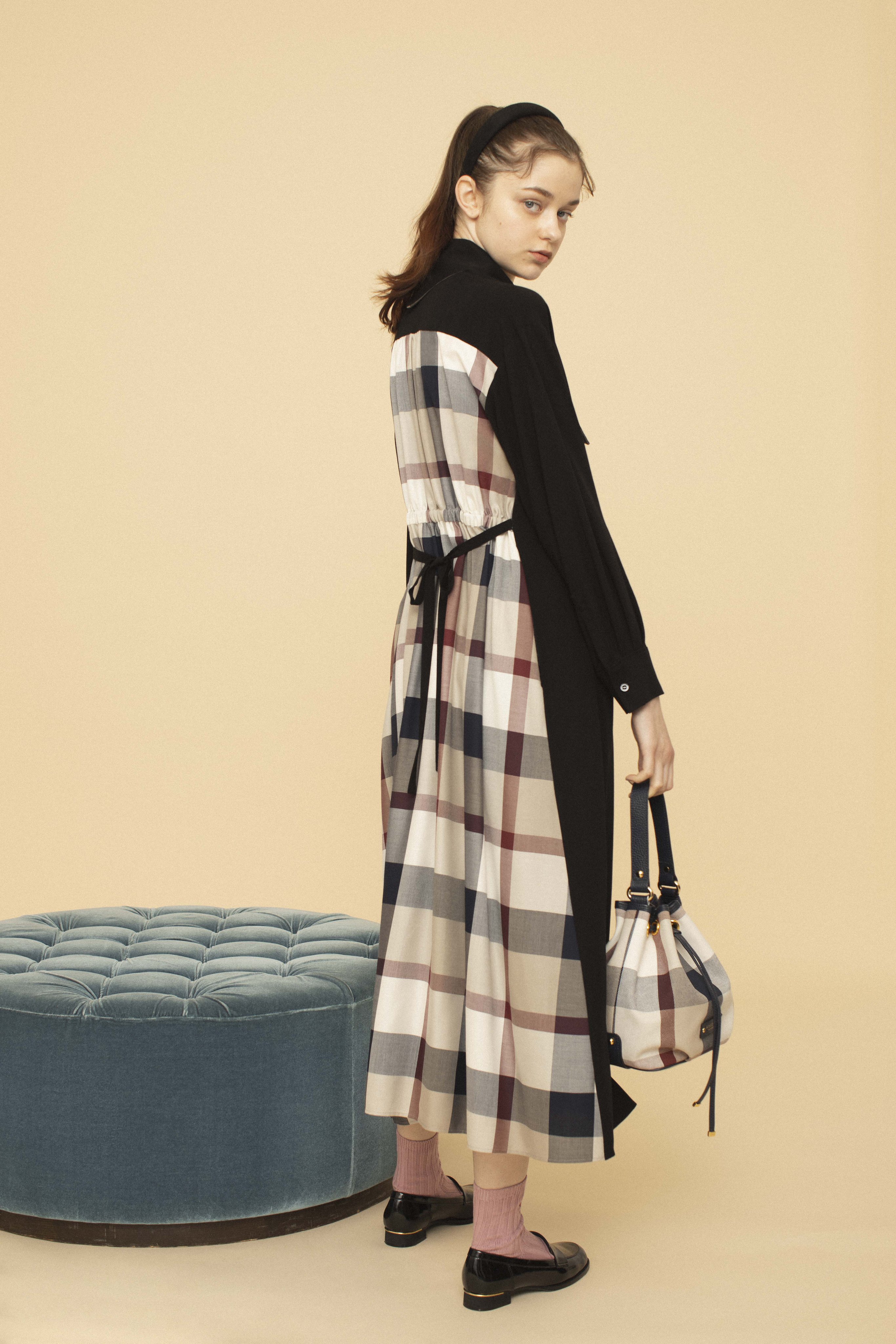 ブルーレーベルクレストブリッジ シャツワンピース リバーシブルリボンベルト ブルーレーベルクレストブリッジ シャツワンピース リバーシブル