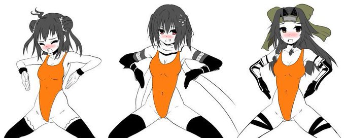 @haigureaka 三姉妹には三姉妹をぶつけるっ!_(:3」z)_同じ色、系統を着せられて統一感アップっ! 