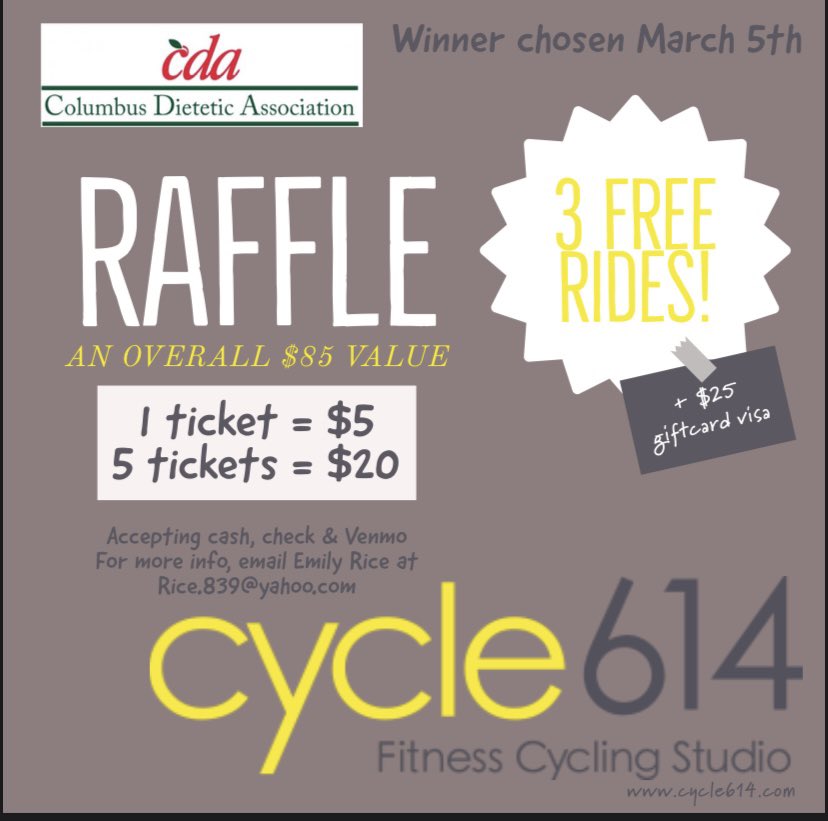 CDA raffle for cycle 614! Venmo: @ColumbusDietetic-Association