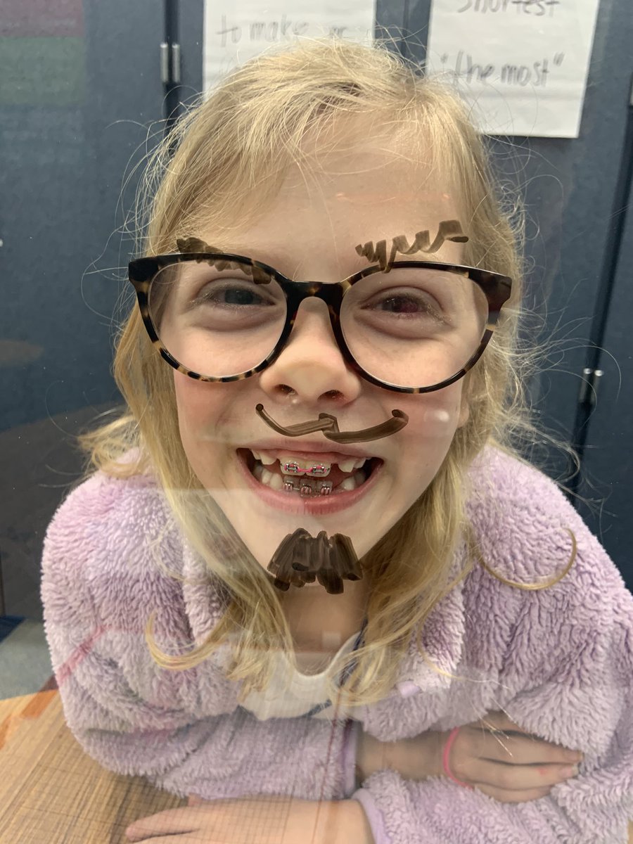 She asked if we could write on the plexiglass with the dry erase marker. 😊 we always wear our PPE but she took her mask off just for a moment. ❤️ this girl! #twehowl <a href="/twepta/">TWE PTA</a>