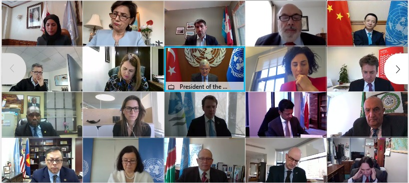 UN_PGA's tweet photo. I convened an informal meeting on #COVID19's impact on @UN's work. As PGA, my main concern is to ensure the uninterrupted &amp; effective functioning of #UNGA. Thanks to our determination &amp; strong support from Member States &amp; the Secretariat we have continued our important work. https://t.co/9avxaZQ73L
