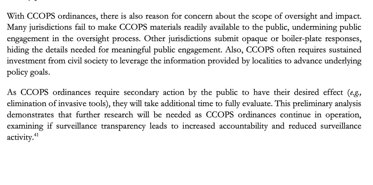 Also, that tweet says these laws are "working" but look at the report's final paragraph: it acknowledges they have no clue if these laws are eliminating surveillance
