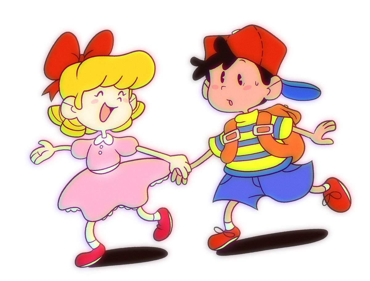 bamblebamm's tweet image. two magical kiddos #MOTHER2 #earthbound