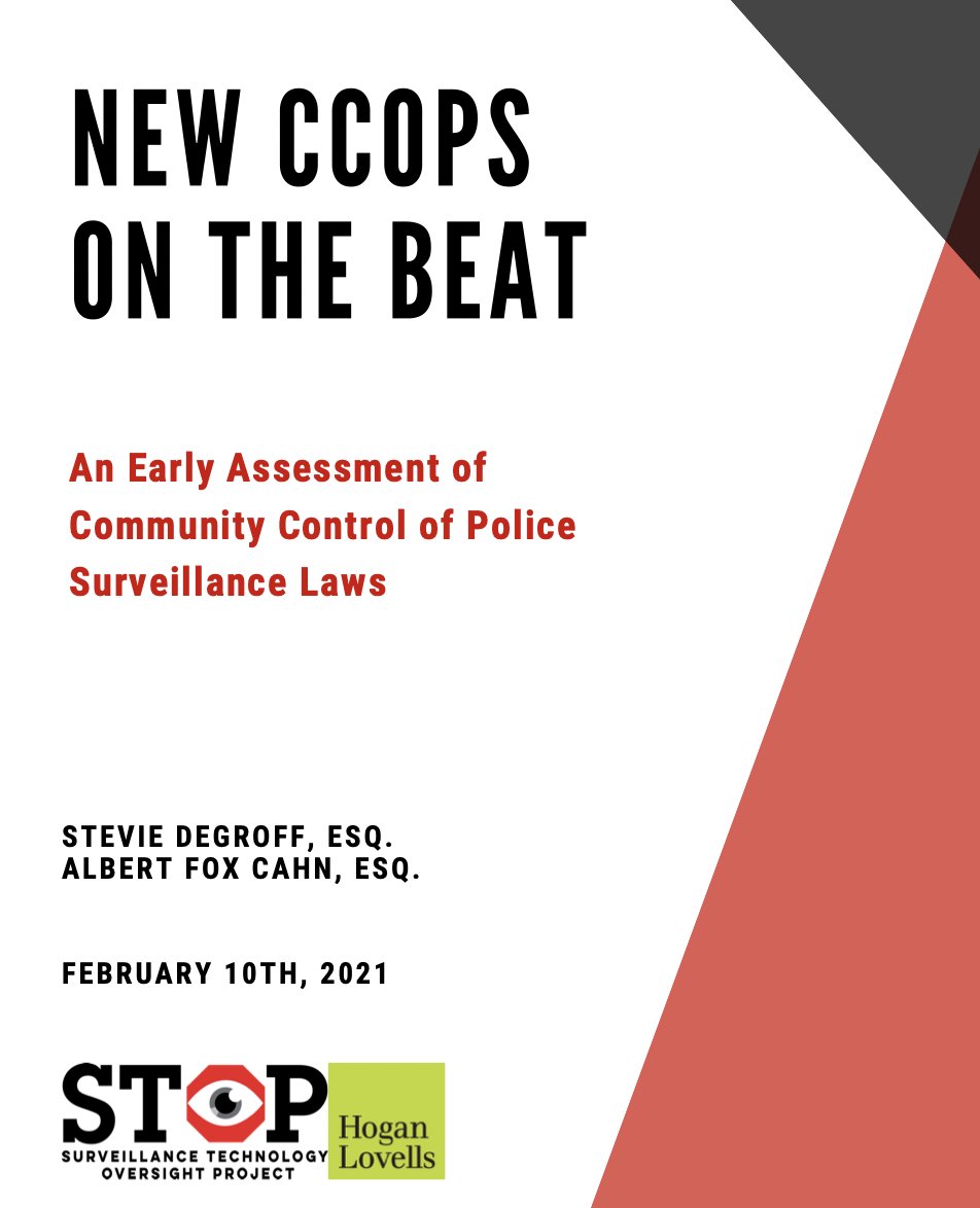 Abolitionists have long warned that "surveillance oversight" laws will expand policing, and here's a report promoting these laws as "NEW CCOPS ON THE BEAT" (yikes af)  https://twitter.com/STOPSpyingNY/status/1359585447127748610