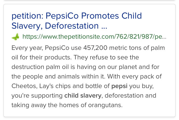 6/ Many similarities to Terra/Mar: Epstein, Ghislaine, Clinton, Rothschilds - under the guise of a charity.But Pepsi has no ties to... oh wait, Pepsi is neck-deep in Child slavery & exploitation, & have been called out for their role in “Conflict Palm Oil”.