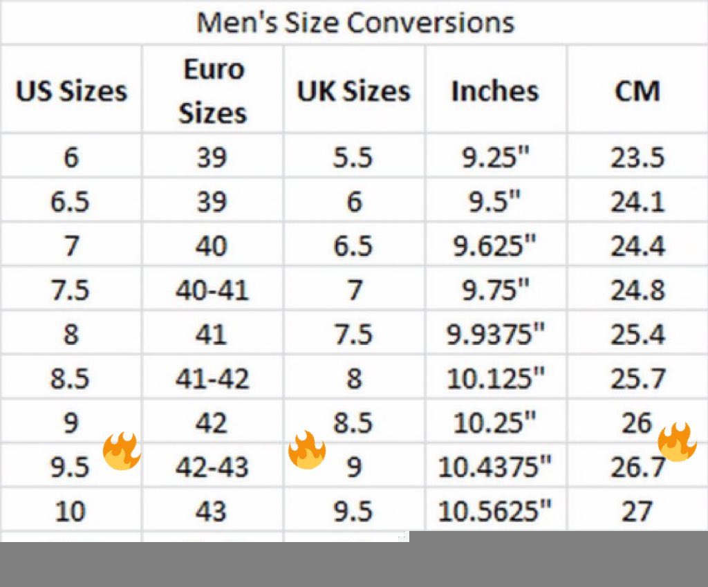 womens size 8 mens equivalent