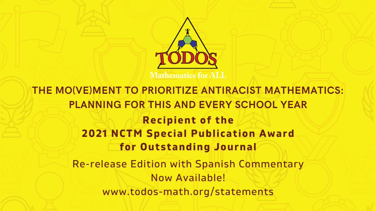 movedtoblusky's tweet image. Re-release Edition of  #TODOSmath position paper and commentaries.  The Movement to Prioritize Anti-Racist Mathematics.  todos-math.org/statements #mathequity #antiracism