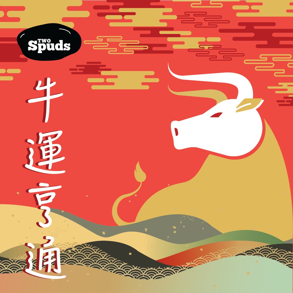 Two_Spuds's tweet photo. Happy Lunar New Year! We wish all our clients, vendors and friends a year of abundance, joy, and growth. May the Year of the Ox bring you continued success.

Have a fantastic long weekend filled with good food, great company and best of wishes for all. https://t.co/wxmEqZWMRK
