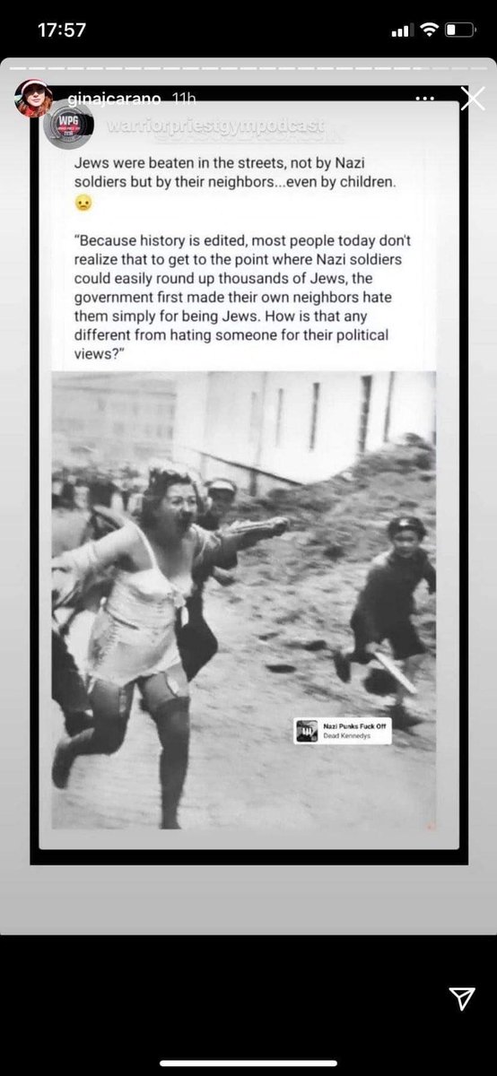 Wait, this is what @ginacarano shared? This and @disneyplus fired her? Jesus, this is tamer than any segment on @MSNBC or @CNN where you can get 5 Hitler analogies that literally do belittle the Holocaust for political purposes.