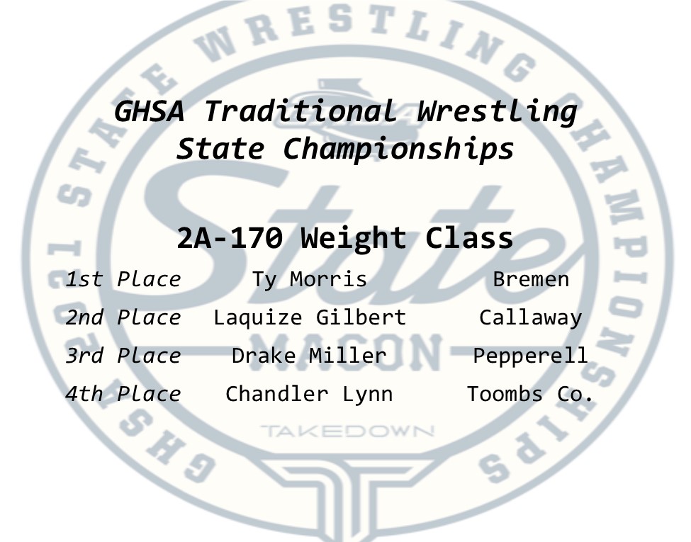 OfficialGHSA's tweet photo. Traditional Wrestling | 2A
170 lb Championship
Ty Morris of #Bremen takes the field in the #2A #170lb ๐คผโโ๏ธ๐!
@thesterilaser #SportsMedicineSouth #Resilite
(See Full Results on https://t.co/RlKHR09Ahw) https://t.co/rdToDzFRfa