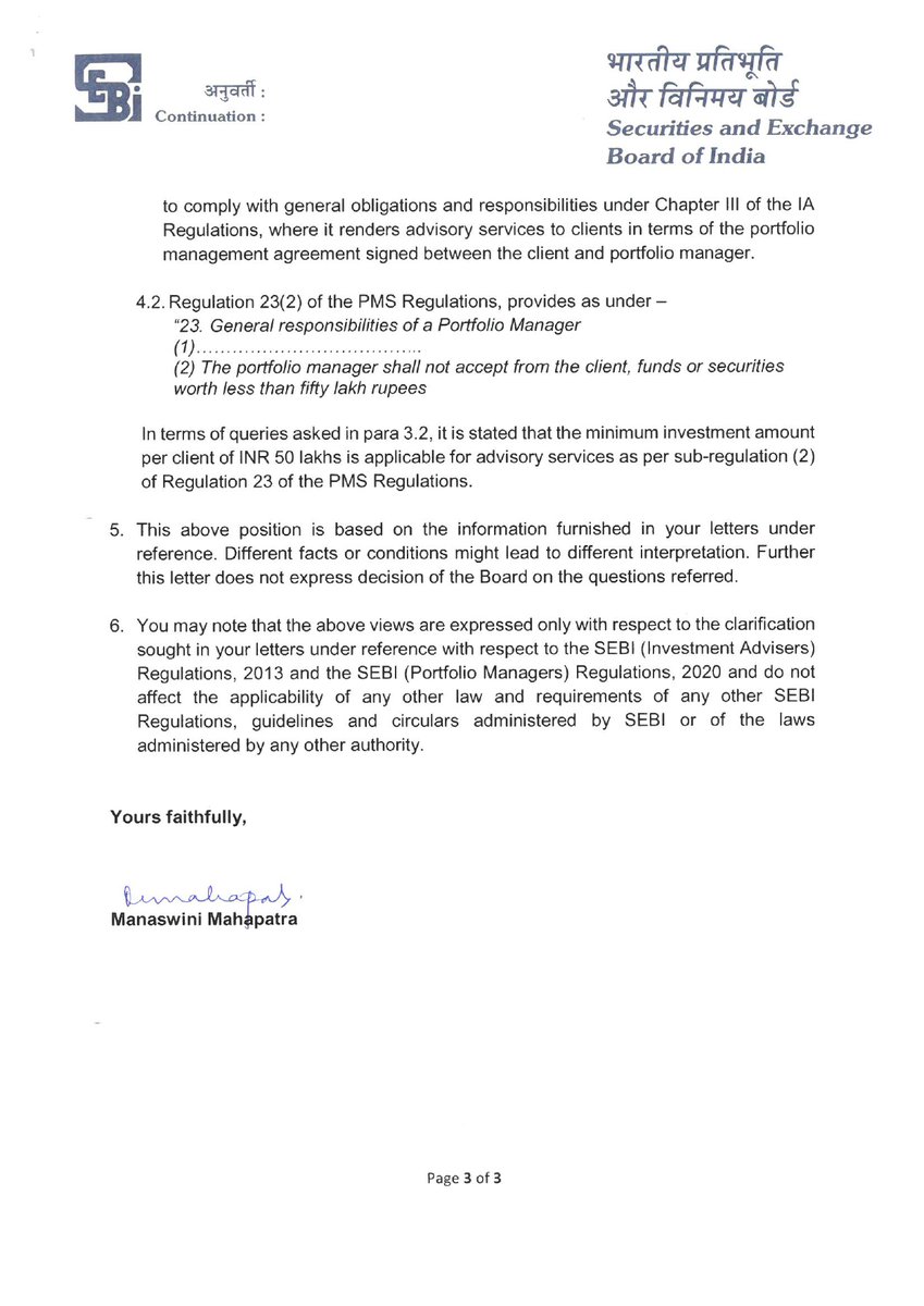 MITCONCredentia's tweet photo. Fund Manager of an AIF is exempt from separate registration under IA Regulations for rendering investment or any incidental investment advice to its clients.
#credentiatrustee #securitytrustee #aif #sebi #rbi #esop #escrow #familyoffice #alternativeinvestment #trusts https://t.co/bTB8PflBIK