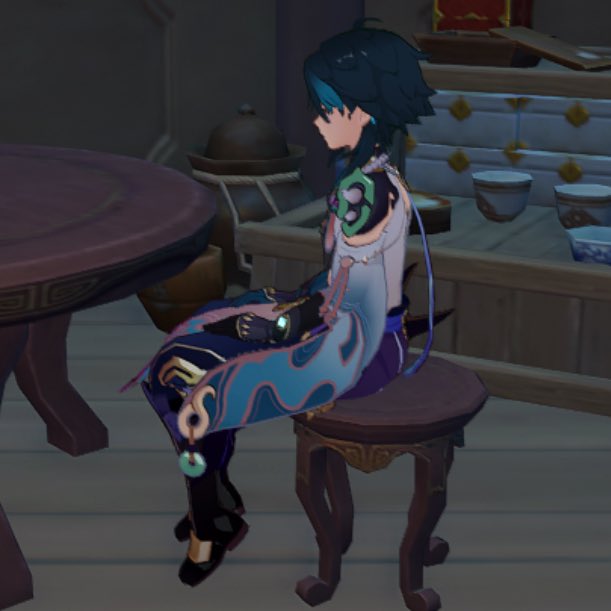 starting with his feet not reaching the ground when he's sitting