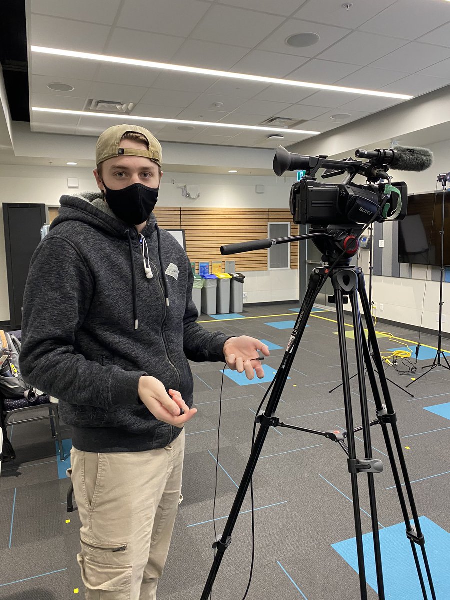 thejamesohara's tweet photo. This is Cam. @CamEngelewis working it on the camera today, getting ready for our #BCITMag show on Thursday. https://t.co/GWuRL5Qkry