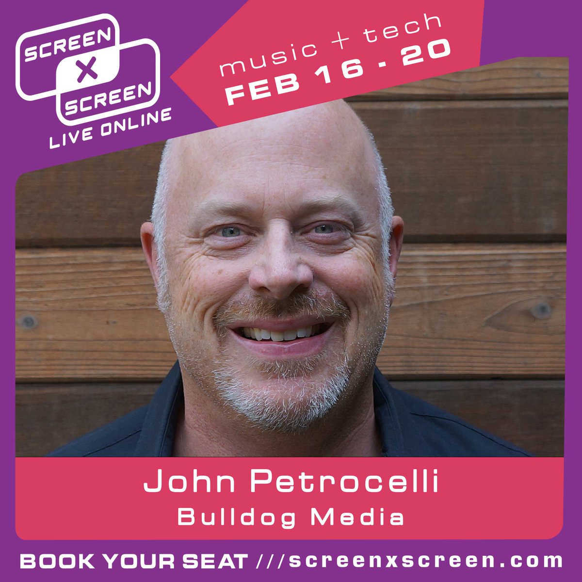 Looking forward to having John Petrocelli from Bulldog DM join us for SCREEN x SCREEN!

TUES FEB 16 - SAT FEB 20
Online conference
LINK IN BIO!!

@darrylhurs #streaming #SXS21 #screenxscreen #online #musicindustry #musicmonetization #music #artists #AI #producers
