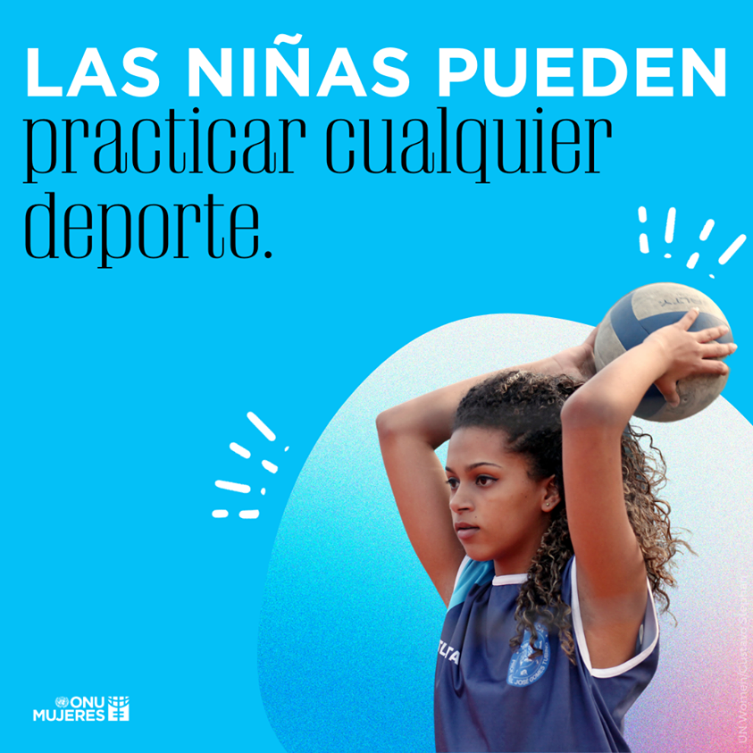 ONUMujeresMX's tweet photo. Las mujeres en el deporte inspiran a las niñas a perseguir sus sueños, desafían los estereotipos de género y las normas sociales. 
Cualquier deporte es deporte de mujeres.
#GeneraciónIgualdad https://t.co/WbstvnRnsw