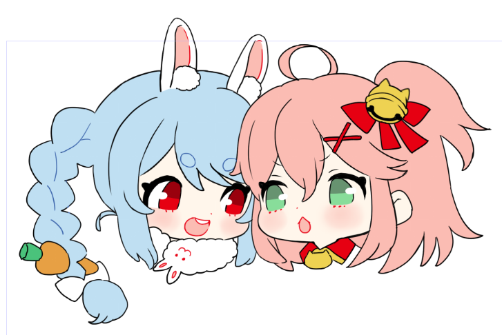 さくらみこ ,兎田ぺこら 「ちまちますすめる 」|マイトウ🐱のイラスト