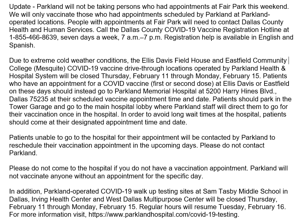 Parkland's tweet image. 