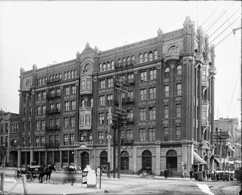 The Templeton Building. Located across the street from Temple Square, it was demolished in the 1960s to make way for the Kennecott Building, which still stands today (and was renovated in the 2000s and now goes by the Zions Bank Building: