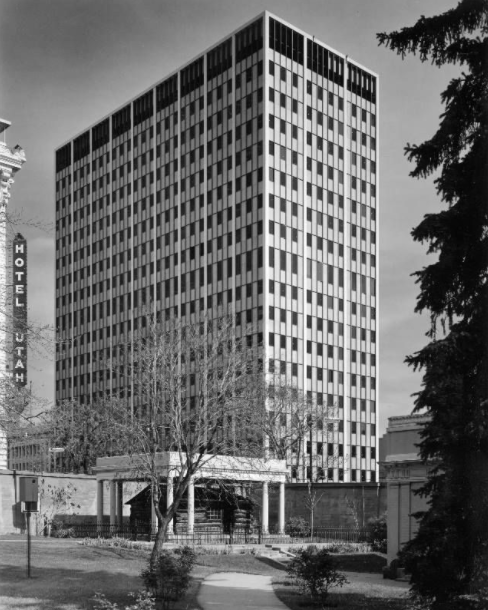 The Templeton Building. Located across the street from Temple Square, it was demolished in the 1960s to make way for the Kennecott Building, which still stands today (and was renovated in the 2000s and now goes by the Zions Bank Building: