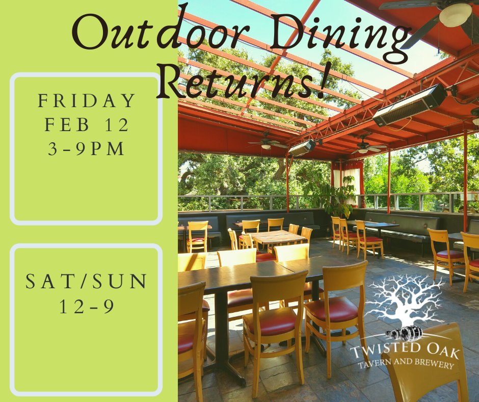 TwistdOakTavern's tweet image. Our Agoura Hills location reopens on Friday at 3pm for patio dining, takeout and delivery.  Happy Hour 3-6p daily.