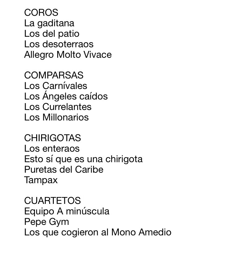 carnavalsur's tweet photo. Finalistas #ConcursoMilenioS4 nos vemos el viernes noche radio y tv @CanalSurRadio @canalsur https://t.co/h6yA2Gdli0