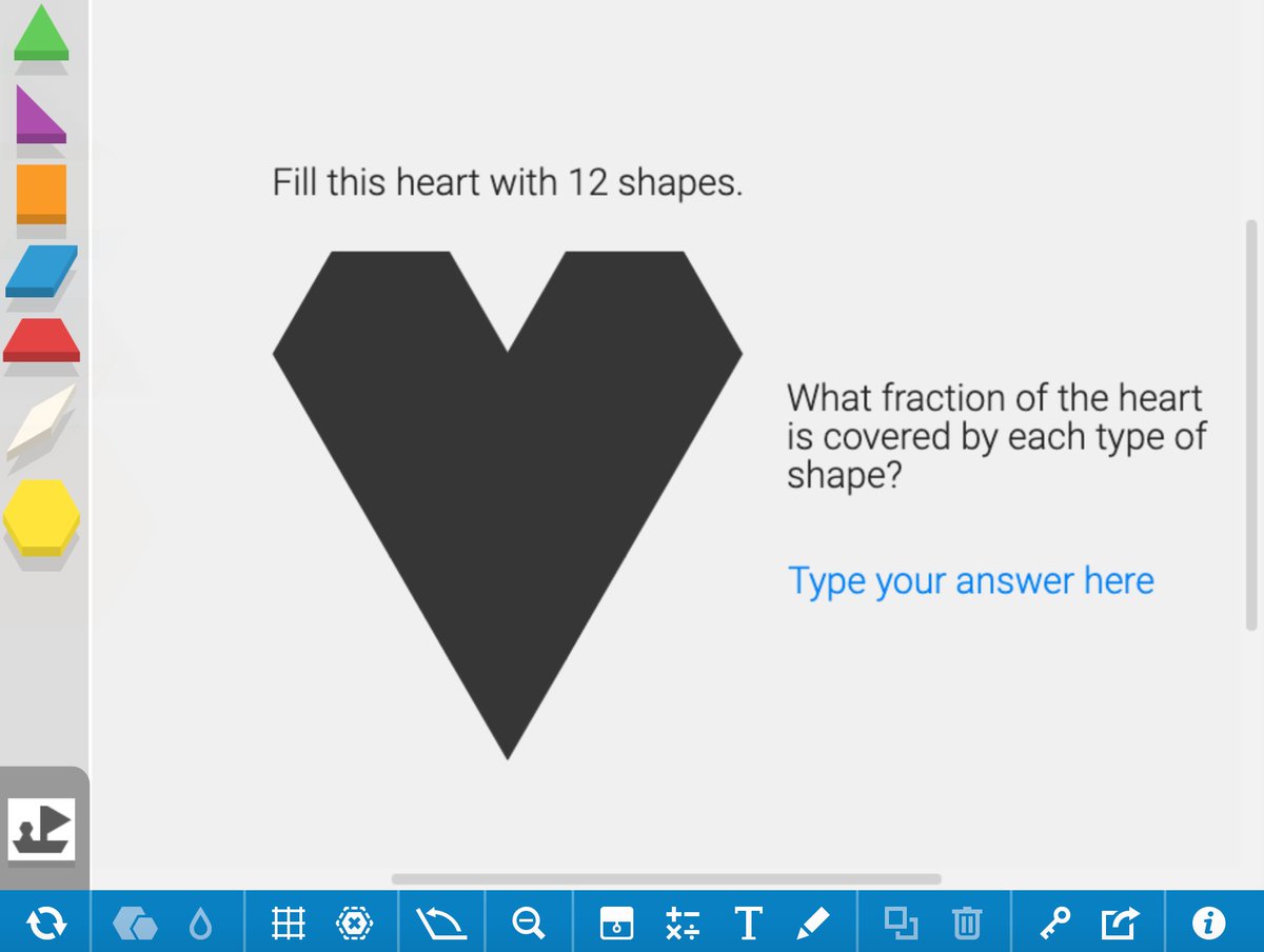 MLCmath's tweet photo. Grade 3–5: Filling Hearts! 
 
Fill this heart with 12 shapes. What fraction of the heart is covered by each type of shape? #ShareTheMathLove #BridgesMath https://t.co/E10VesBdvN https://t.co/icPU3SqQFM