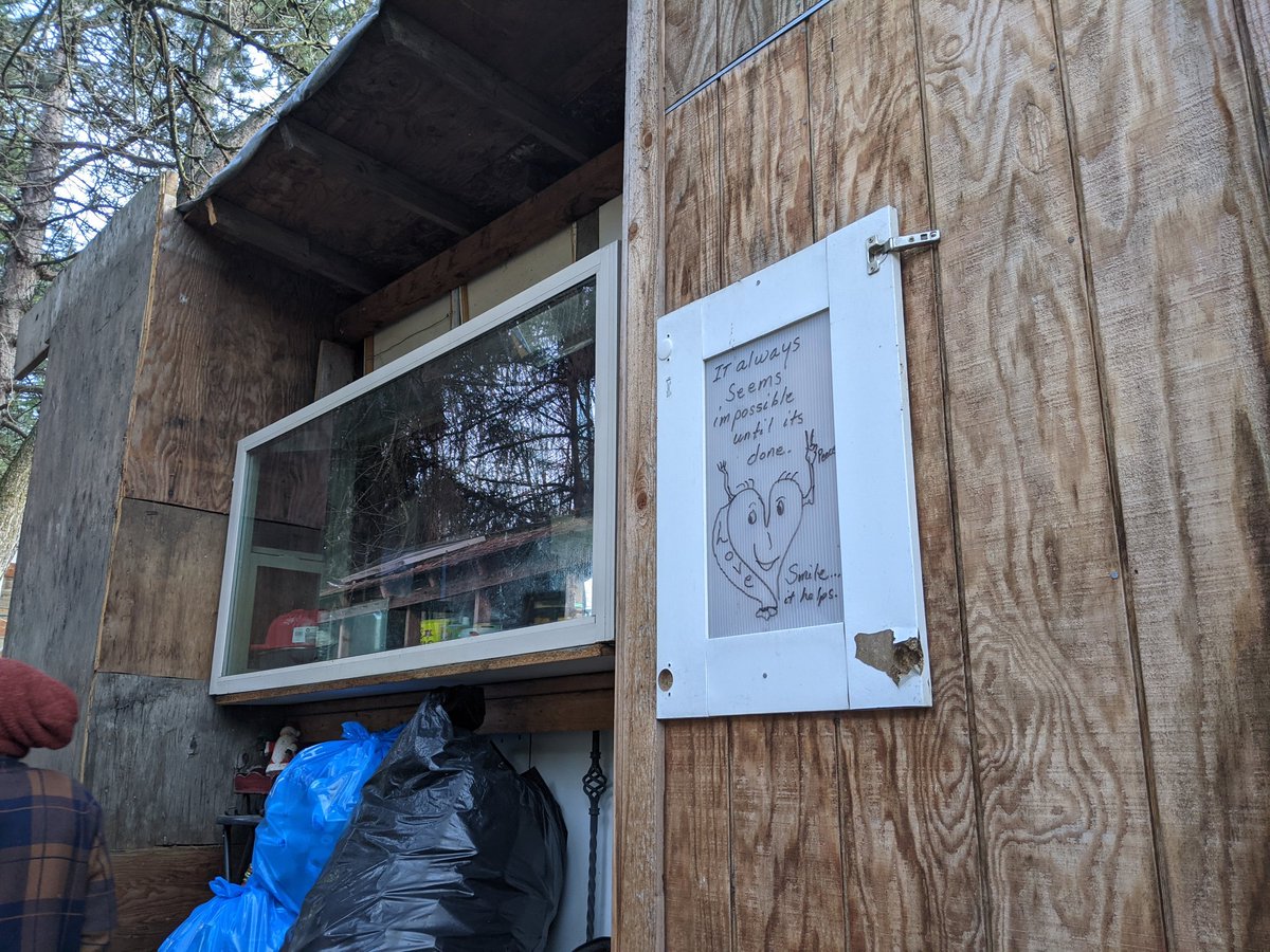 The resident showing us through the camp, whose name is Jackie, tells us that the church helped build this originally, many years ago. After the original residents moved, the new residents built an additionThis whole place feels like that. Everyone makes this place there own
