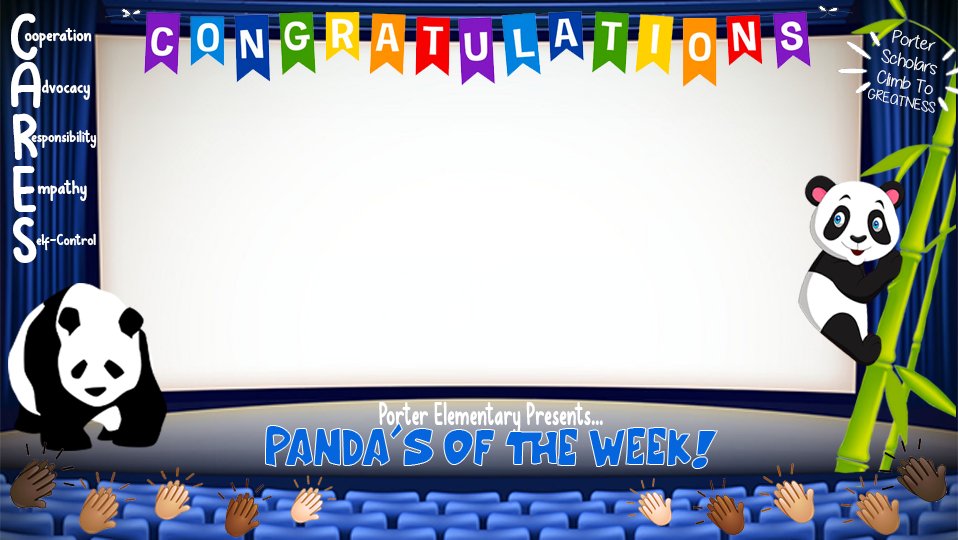 MsCondonsClass's tweet image. Having waaaaaay too much fun creating backgrounds for our Porter announcements and Friday PANDAPALOOZA festivities!!! Can&apos;t wait for the kid&apos;s to enjoy them! #LoveWhatYouDo