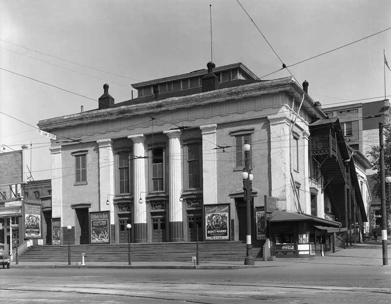 The Salt Lake Theatre. It was a short-lived theater, developed with the approval of Brigham Young, and eventually demolished for a gas station (a cool one, tho!). The gas station would eventually be demolished for the Mountain States Telephone & Telegraph Building, which I like: