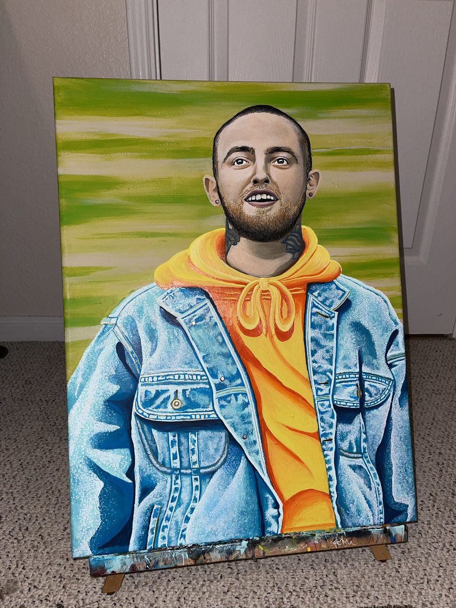 bbbailss's tweet photo. Mac Miller 18x24 Acrylic 🤗✨ for sale message me :) https://t.co/A6XuerhbR3