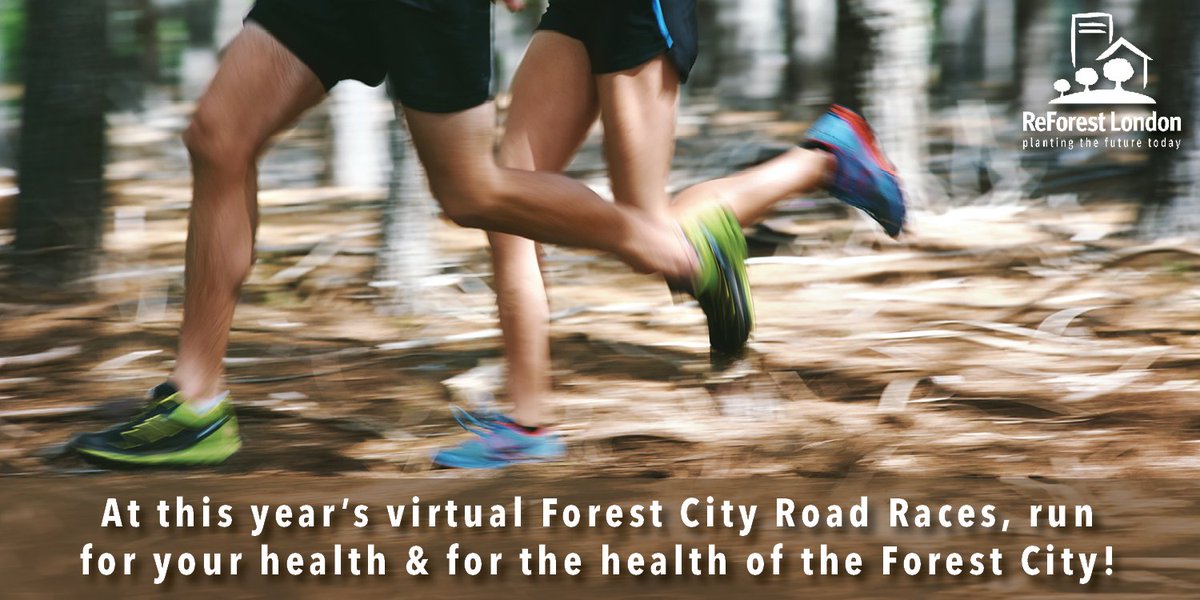 The #ldnont #forestcityroadraces are virtual this year so you can run your race through a wooded trail if you'd like! You can also donate to ReForest London when you sign up. Use promo code RL2120 for 20% off any race. forestcityroadraces.com