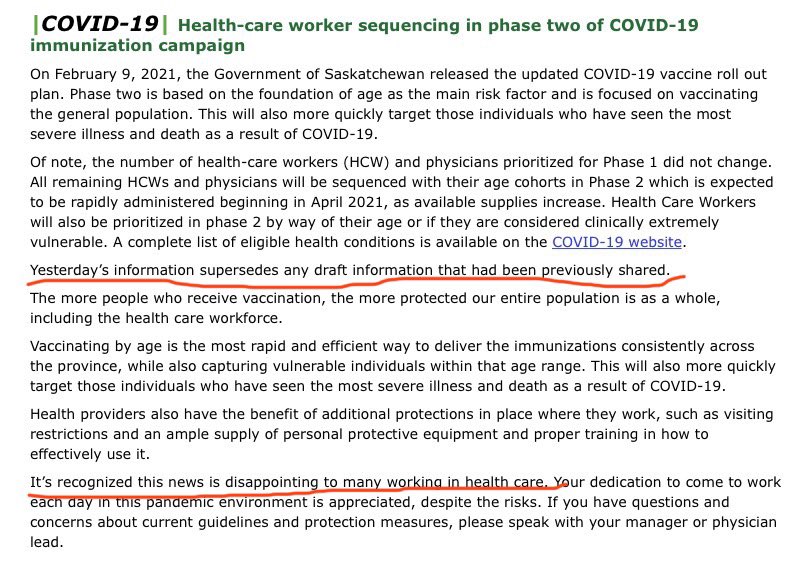 hinz_tamara's tweet photo. Therrrre it is. All previous individuals, including the majority of HCWs, have been bumped off the list.
Relatedly, I don’t recall ever hearing that the previous vaccination plan shown to us was presented as “a draft.”  This is a dramatic departure from the previous rollout. https://t.co/Lw5yK1iJ02