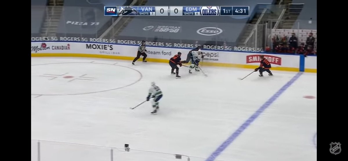 GA 1: Bad read by Larsson when Kassian already pressured Pearson, and you could blame Nuge a bit as well (he was basically skating with Horvat before the goal). Not Jones' fault.GA 2: Turris leaves his man wide open. Terrible coverage by him.