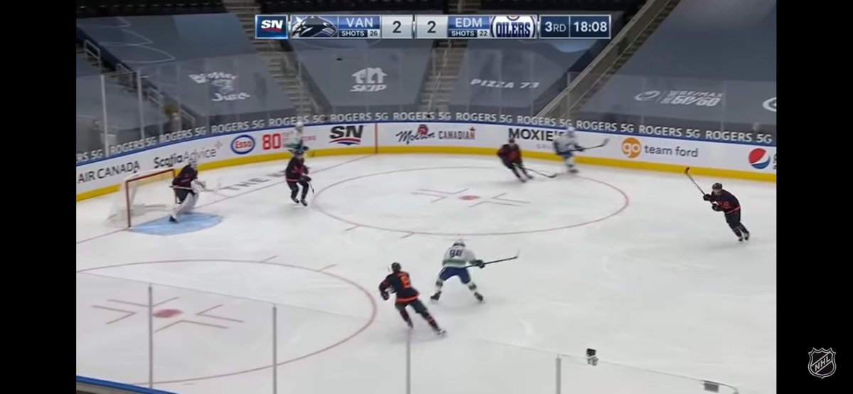 GA 1: Bad read by Larsson when Kassian already pressured Pearson, and you could blame Nuge a bit as well (he was basically skating with Horvat before the goal). Not Jones' fault.GA 2: Turris leaves his man wide open. Terrible coverage by him.