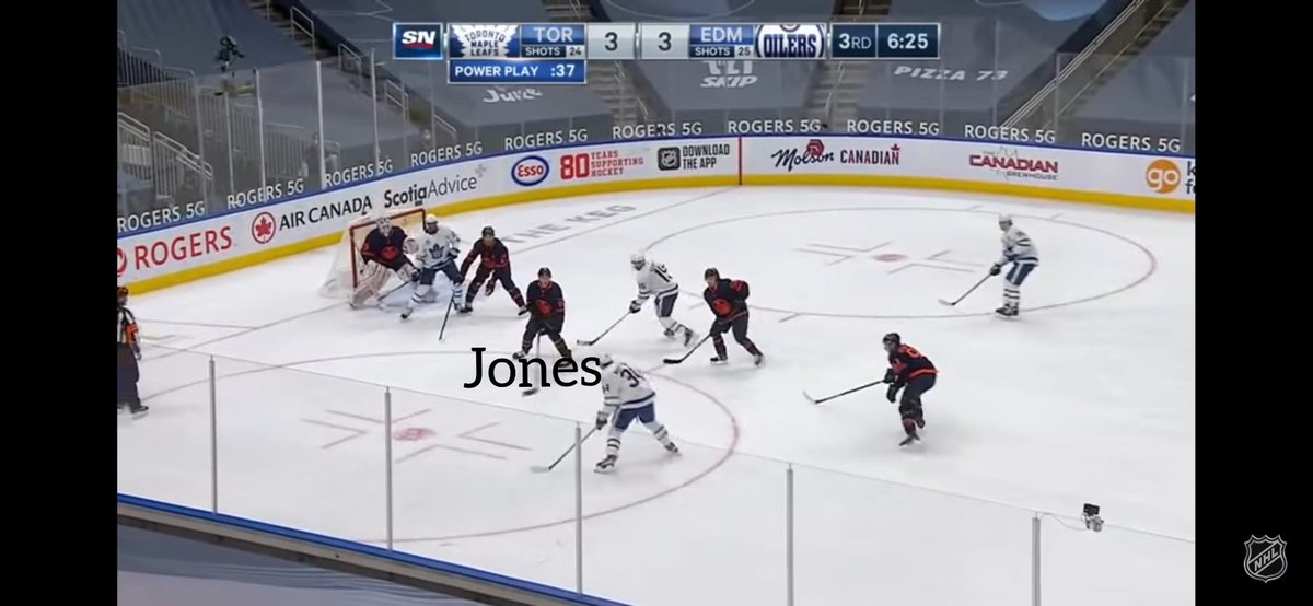 PK Goal 1: Could argue Jones could have been in the shooting lane more and could have tried to block the shot better,but not the greatest of goals for Koskinen to allow.Yamo's failed clearing attempt led to it in the first place.PK Goal 2: Skinner's fault. Wouldn't blame Jones.