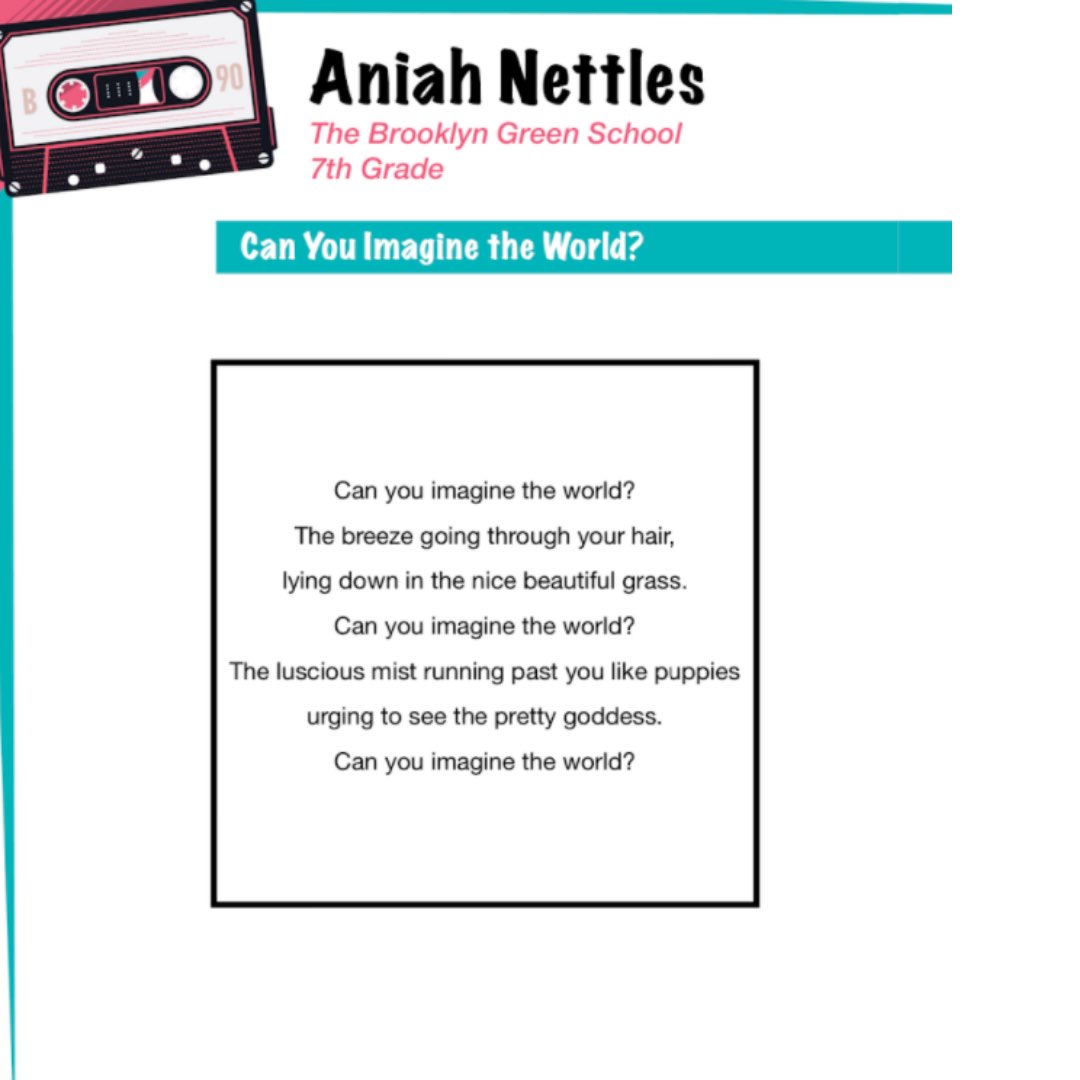 BKG 7th and 8th grade writers and artists: We’re so proud of you and are so glad that your voices are being heard. As our creed says, WE WILL CHANGE THE WORLD. Check out the MSQI Literary Mixtape! 

@ExecSuptKWatts <a href="/NYCSchools/">NYC Public Schools</a> <a href="/FabayoMcintosh/">Fabayo McIntosh</a> <a href="/D16SuptYMartin/">Yolanda Martin, Ed.D.</a> <a href="/BedStuyD16/">Bed-Stuy District 16</a>