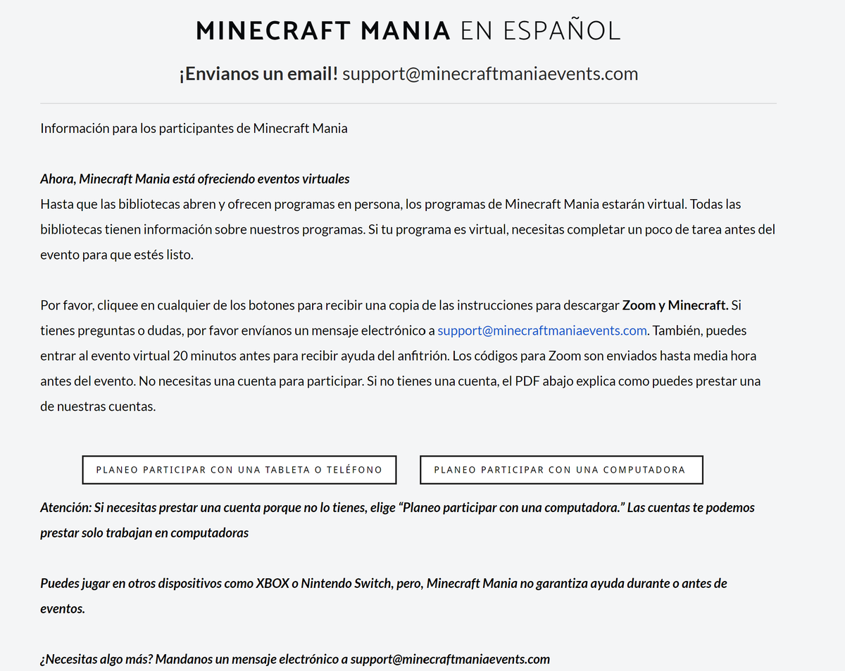 It's official: Minecraft Mania is now offering our programs in 2 languages! Our programs can be all English, all Spanish, both, or Spanish designed for beginners/student learners!