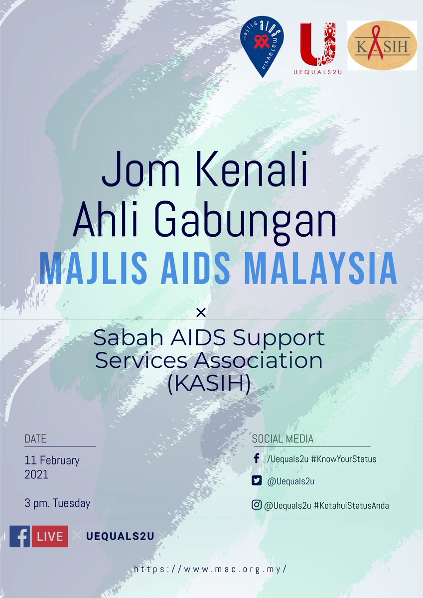 Hi guys! Jom kenali #SabahAIDSSupportServiceAssociation #KASIHSABAH salah satu ahli gabungan #MajlisAIDSMalaysia dalam gerak kerja HIV dan AIDS di Malaysia! #EndingAIDS2030
