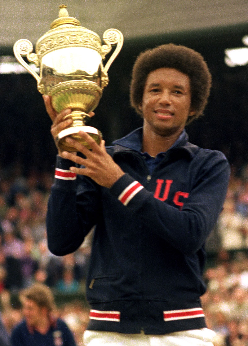 Eagles2Doves's tweet photo. Arthur Ashe(1943-1993) Ashe's resume includes three Grand Slam titles and the title of the first black player selected to the United States Davis Cup team and the only black man ever to win the singles title at Wimbledon, the US Open, and the Australian Open. https://t.co/SMIICPhHig