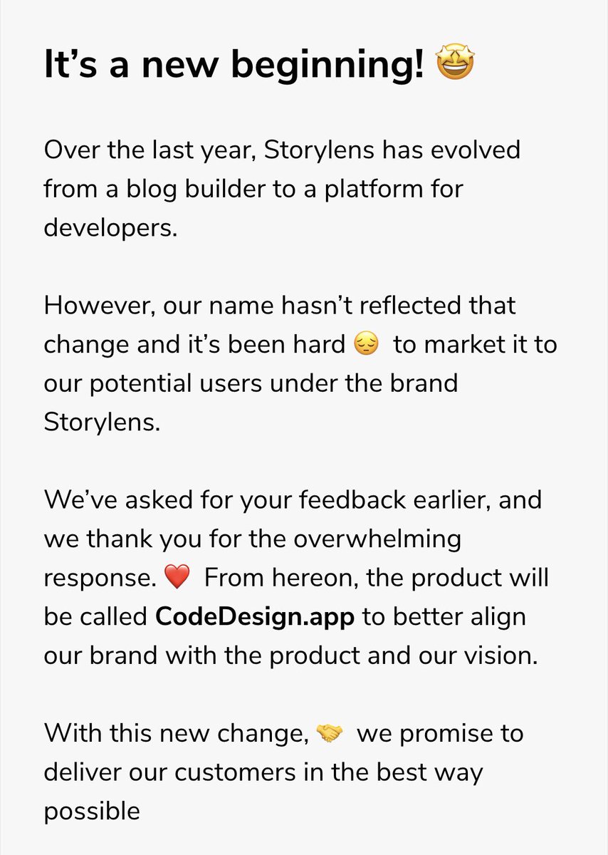 codedesignai's tweet image. Hey y’all! We’re happy to announce that we’re rebranding as #CodeDesign - A tool that turns your design into human-readable code. If you’re a frontend #developer (or a learner), you’d get free access to our beta.
DM us, we’re a friendly bunch. 🤗 #100daysofcode #CodeNewbie