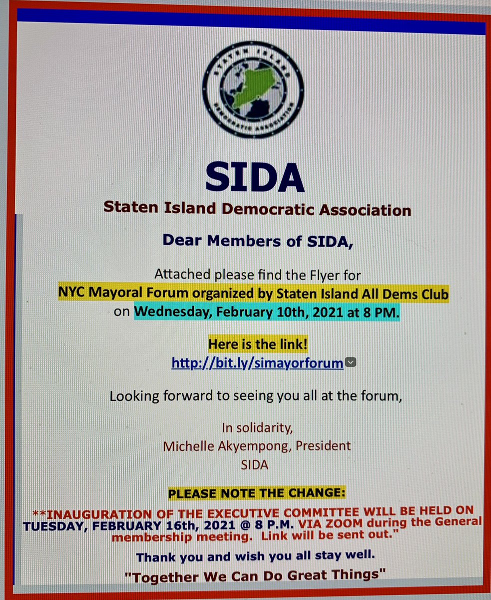 GiftofL's tweet photo. Attending STaten Island Democratic Association’s (virtual) Mayoral Forum #vote @janetlleslie @mnmeyers @ncnwsi https://t.co/kJAiz59LJF