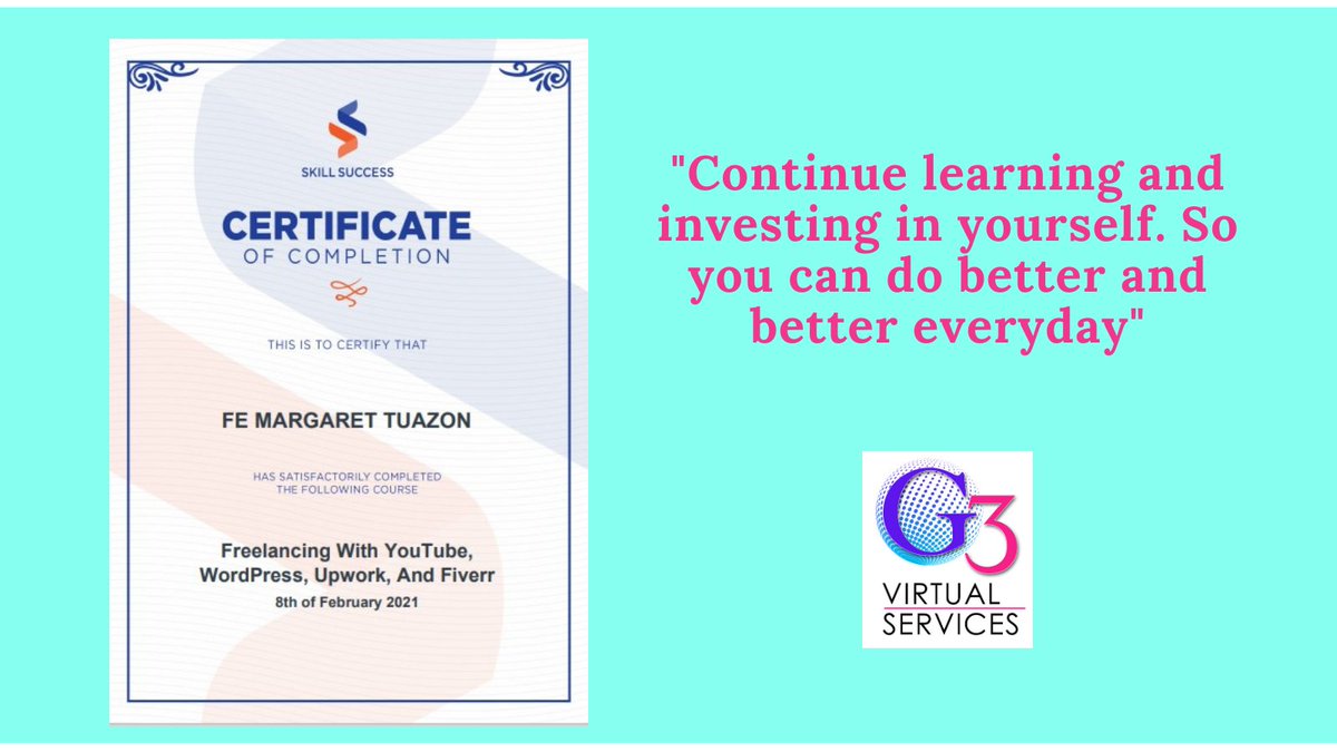 MgaretTuazon's tweet photo. Who would have thought that one day,  I'll be having this 👇, not a tech-savvy but a persistent, a very persistent one!   
Again,  a step 🕵️🏃‍♀️ closer to where I want to go.  🎊🎉
#HumanResources, #virtualassistant , #bookkeeping https://t.co/18VmthwMGs