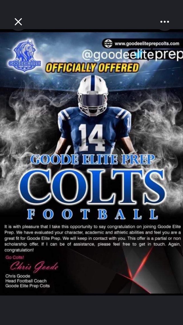 I am very blessed and thankful to receive my first offer from @GoodeElitePrep!!  #AGTG
