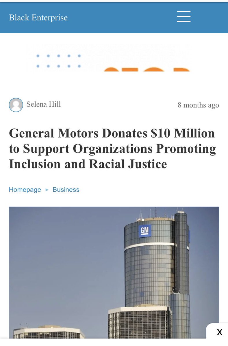. @gm and  @cadillac, major sponsors of Fox News, gave $10 million to fund racial justice. Today, they continue to sponsor Fox shows which say Black Lives Matter has torn the fabric of our country.
