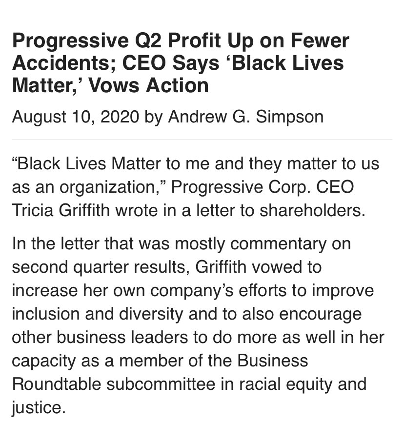 . @progressive said,”Black Lives Matter to us” last year, and are still spending millions for Fox to tell their audience that Black Lives Matter destroyed our cities, but we’re being lied to about white supremacists storming the Capitol.