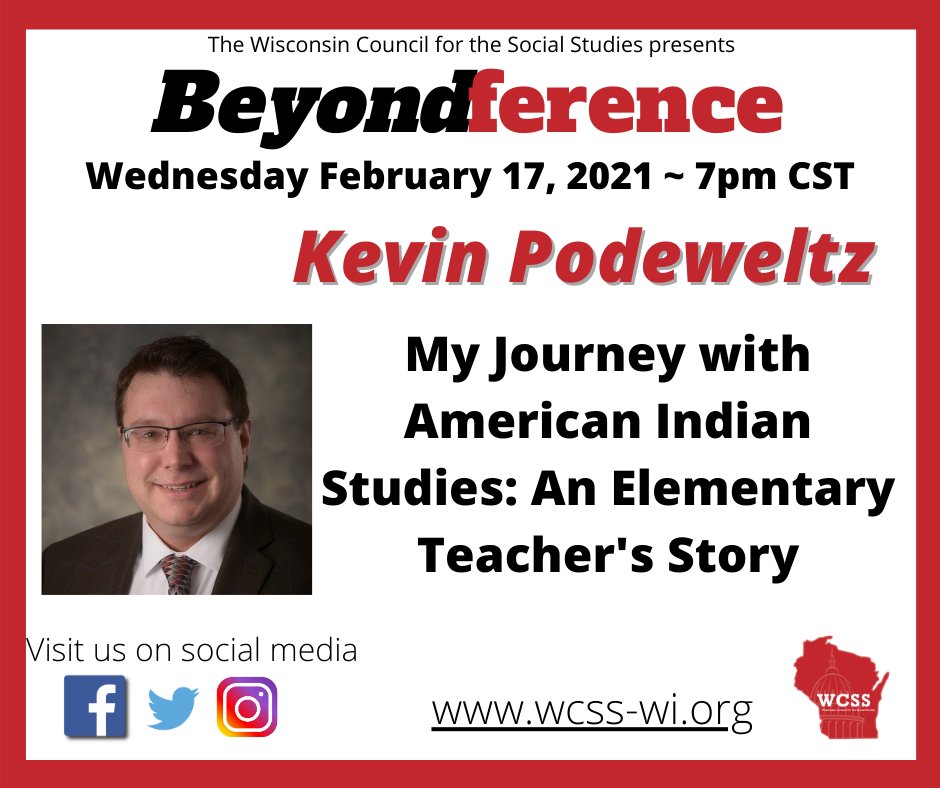 kpod05's tweet photo. I'm excited to be presenting next week, 2/17, at the @WCSS1 Beyondference on my journey with American Indian Studies in elementary. See you there! #wcss21 #wischat #k12 #sstlap #sschat #elementary #AIS #everestpride #DCETAstrong https://t.co/nZVIyCEm1h https://t.co/wgRAPLiRQg